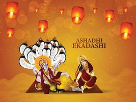 cartão comemorativo ashadhi ekadashi