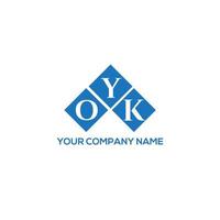 design de logotipo de carta oyk em fundo branco. oyk conceito de logotipo de letra de iniciais criativas. oyk design de letras. vetor