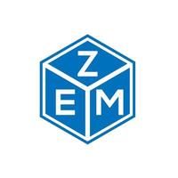 design de logotipo de carta zem em fundo branco. conceito de logotipo de letra de iniciais criativas zem. design de letra zem. vetor