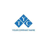 design de logotipo de carta tyc em fundo branco. conceito de logotipo de letra de iniciais criativas tyc. design de carta tyc. vetor