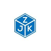 design de logotipo de letra zjk em fundo branco. conceito de logotipo de letra de iniciais criativas zjk. design de letra zjk. vetor