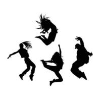 ilustração de silhuetas de dançarinos espirrados vetor