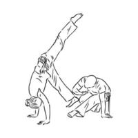 desenho vetorial de capoeira vetor