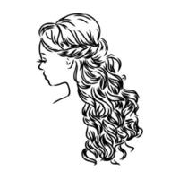 desenho de vetor de penteado bonito