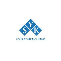 design de logotipo de carta syk em fundo branco. syk conceito de logotipo de letra de iniciais criativas. design de letra syk. vetor