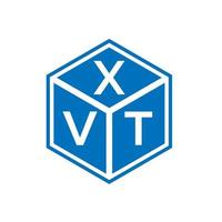 design de logotipo de carta xvt em fundo branco. conceito de logotipo de letra de iniciais criativas xvt. design de letra xvt. vetor