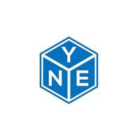 design de logotipo de carta yne em fundo branco. conceito de logotipo de letra de iniciais criativas yne. design de letra yne. vetor