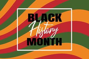 mês da história negra - celebração da herança afro-americana nos eua. ilustração vetorial com texto, fundo em cores tradicionais africanas - verde, vermelho, amarelo. cartão de felicitações, modelo de banner. vetor