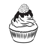 desenho vetorial de cupcake vetor