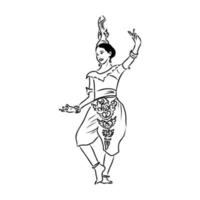 desenho vetorial de dança tailandesa vetor