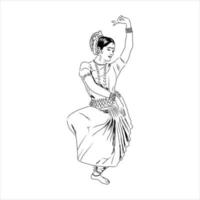 desenho vetorial de dança indiana vetor