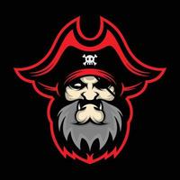 logotipo de mascote de piratas vetor
