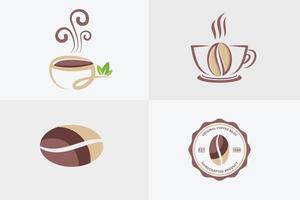 pacote de logotipo de feijão de café