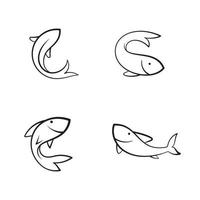 ícone de linha de peixe, ilustração vetorial de peixe abstrato vetor