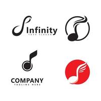 modelo de vetor de logotipo de nota de música