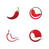 modelo de símbolo de comida picante de vetor de logotipo de pimentão