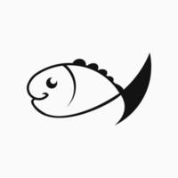 ilustração de peixe. ícone de linha de peixe. conceito de logotipo simples. adequado para logotipo, ícones e símbolo. como logotipo de restaurante de frutos do mar, empresas de pesca vetor