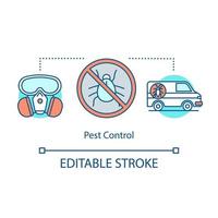 ícone do conceito de controle de pragas. ilustração de linha fina de idéia de extermínio. animal, repelentes de insetos. pesticida. inseticida. desenho de contorno isolado de vetor. traço editável vetor