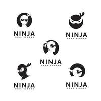 ilustração em vetor ícone logotipo ninja