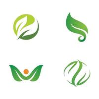 ilustração do ícone do logotipo da folha verde, símbolo do vetor da folha
