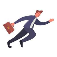 empresário correndo pressa up.flat ilustração vector.cartoon personagem homem correndo com maleta.business beadline concept.isolated no fundo branco. vetor