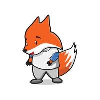 design de ilustração vetorial de desenho animado fofo de raposa vetor