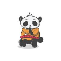 lutador panda design de ilustração vetorial bonito dos desenhos animados vetor