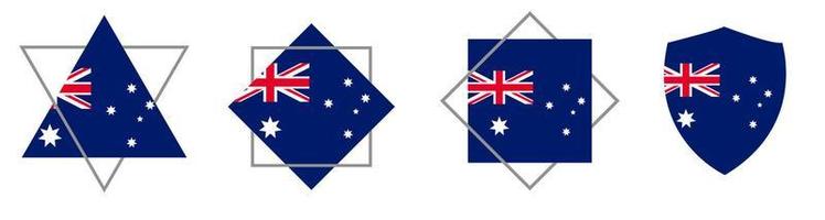 vetor de bandeira da austrália, conjunto de ilustração vetorial.