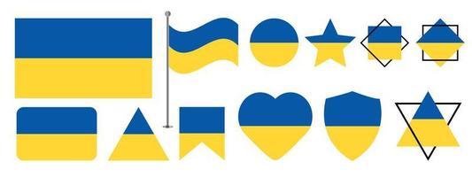 design de bandeira da ucrânia. conjunto de design de vetor de bandeira nacional da ucrânia. ilustração vetorial de bandeira da ucrânia