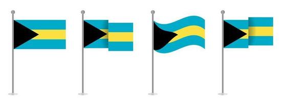 a bandeira nacional das Bahamas, ilustração vetorial. vetor
