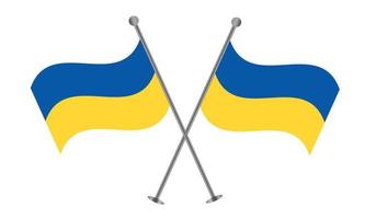 ilustração vetorial de design de bandeira cruzada da ucrânia vetor