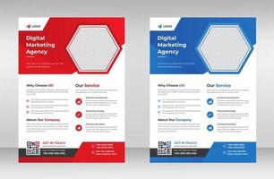 design de modelo de folheto de negócios corporativos. folheto de agência de marketing digital, folheto de marketing de negócios. crescer o seu novo folheto de marketing digital de negócios. panfleto de marketing digital vetor