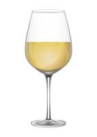 copos de vinho com vinho branco. ilustração vetorial de taças de vinho isoladas no fundo branco vetor