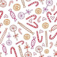 doodle doces doces padrão sem emenda vetor