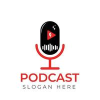 design de vetor de logotipo de podcast