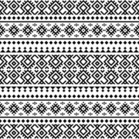 vetor de design de textura de padrão étnico sem costura ikat na cor branca preta