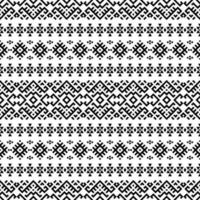 design de padrão sem costura étnica asteca ikat na cor preto e branco vetor