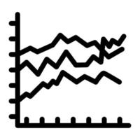 ícone de linha de gráfico preenchido vetor