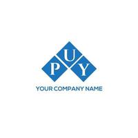 puy conceito de logotipo de letra de iniciais criativas. Puy carta design.puy carta logo design em fundo branco. puy conceito de logotipo de letra de iniciais criativas. desenho de letra puy. vetor