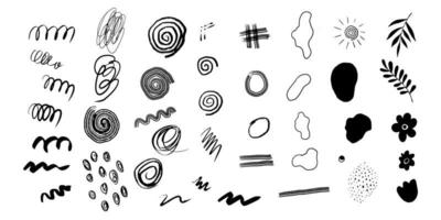 formas abstratas silhueta doodle preto elementos doodles orgânicos contemporâneos minimalistas vetor