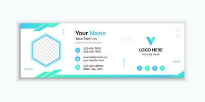 assinatura de e-mail moderna ou design de modelo de rodapé de e-mail vetor