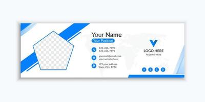 assinatura de e-mail corporativo ou design de modelo de rodapé de e-mail pessoal vetor