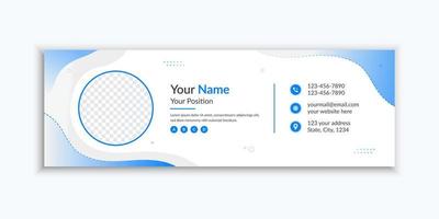 modelo de assinatura de e-mail criativo ou rodapé de e-mail e design de capa de mídia social corporativa vetor