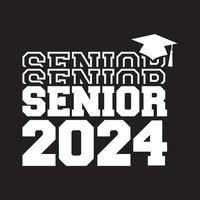 classe sênior do vetor de 2024, design de camiseta