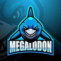 design de logotipo esport megalodon mascote vetor