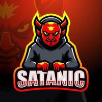 design de logotipo esport de mascote satânico vetor