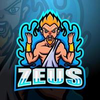 Design de logotipo do mascote Zeus Esport vetor