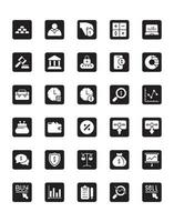 conjunto de ícones de finanças bancárias 30 isolado no fundo branco vetor