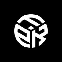 design de logotipo de carta fpk em fundo preto. conceito de logotipo de carta de iniciais criativas fpk. design de letra fpk. vetor