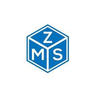 design de logotipo de carta zms em fundo branco. conceito de logotipo de letra de iniciais criativas zms. design de letra zms. vetor